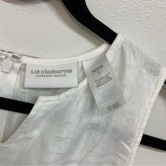 Liz Claiborne White Floral 100% Linen Sleeveless Maxi Dress - Picture 3 of 4